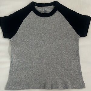 Brandy Melville Gray & Navy Baby-T shirt